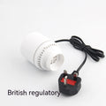 White plastic electric suction pump for buggy bag vacuum, available in 26mm, 32mm, and 38mm diameters.