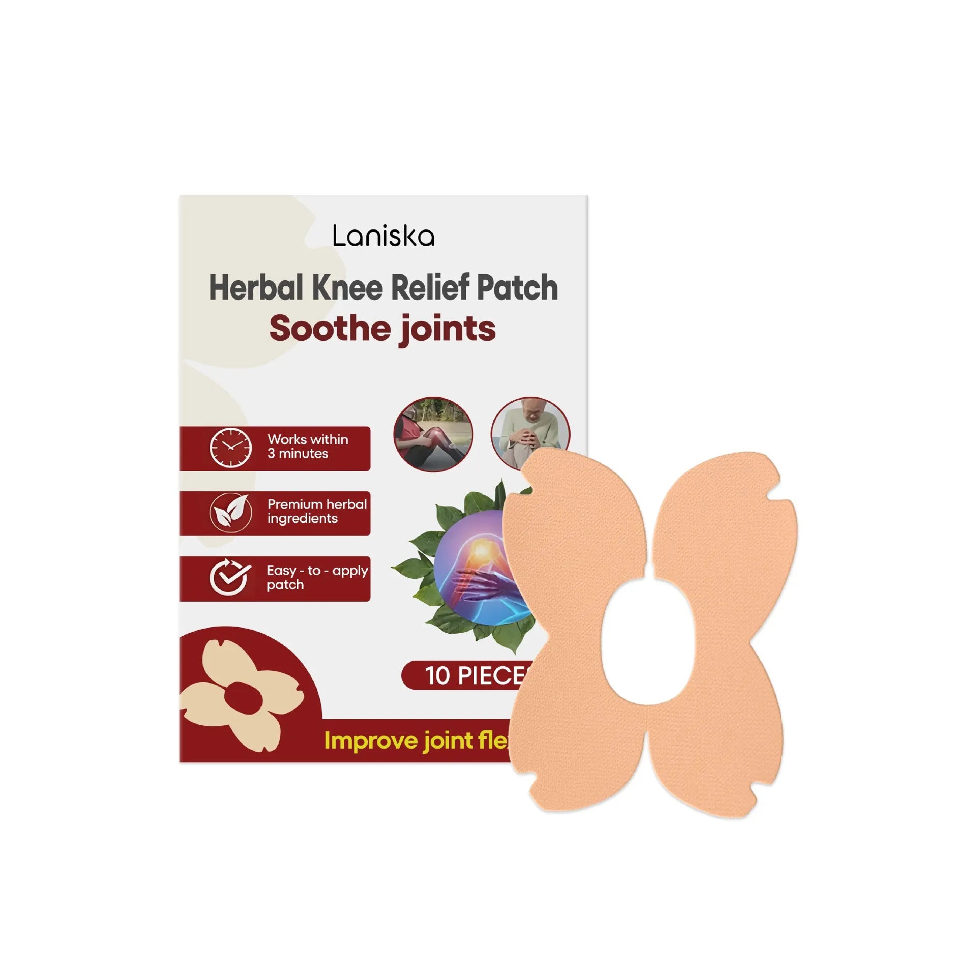LANISKA herbal moxa leaf menthol joint nourishing adhesive bandage 10-piece pack in box