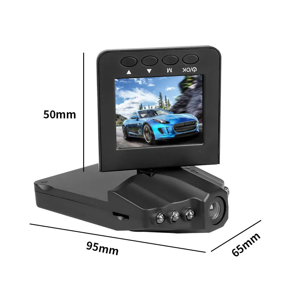 H198 HD car dashboard camera with six infrared lights and a 2.4-inch screen.