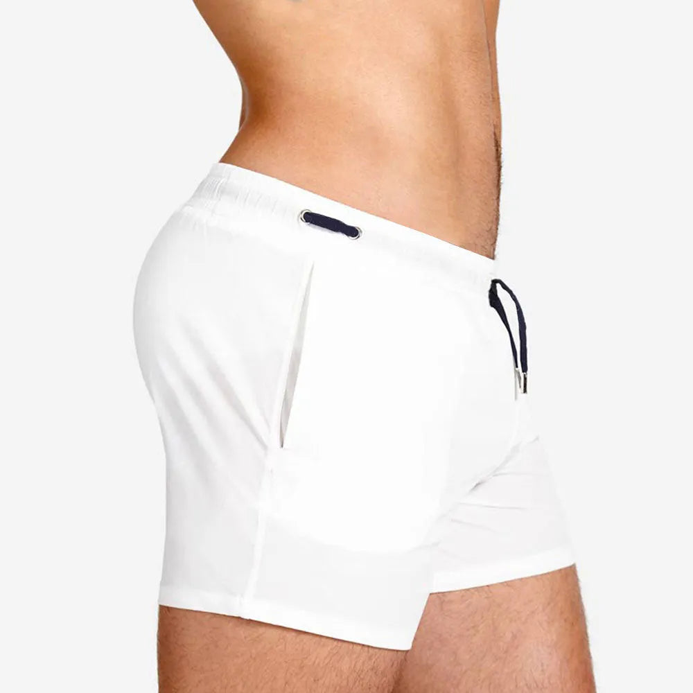 Polyester mesh-lined athletic shorts in six colours with Asian fit sizing for swimming and sports