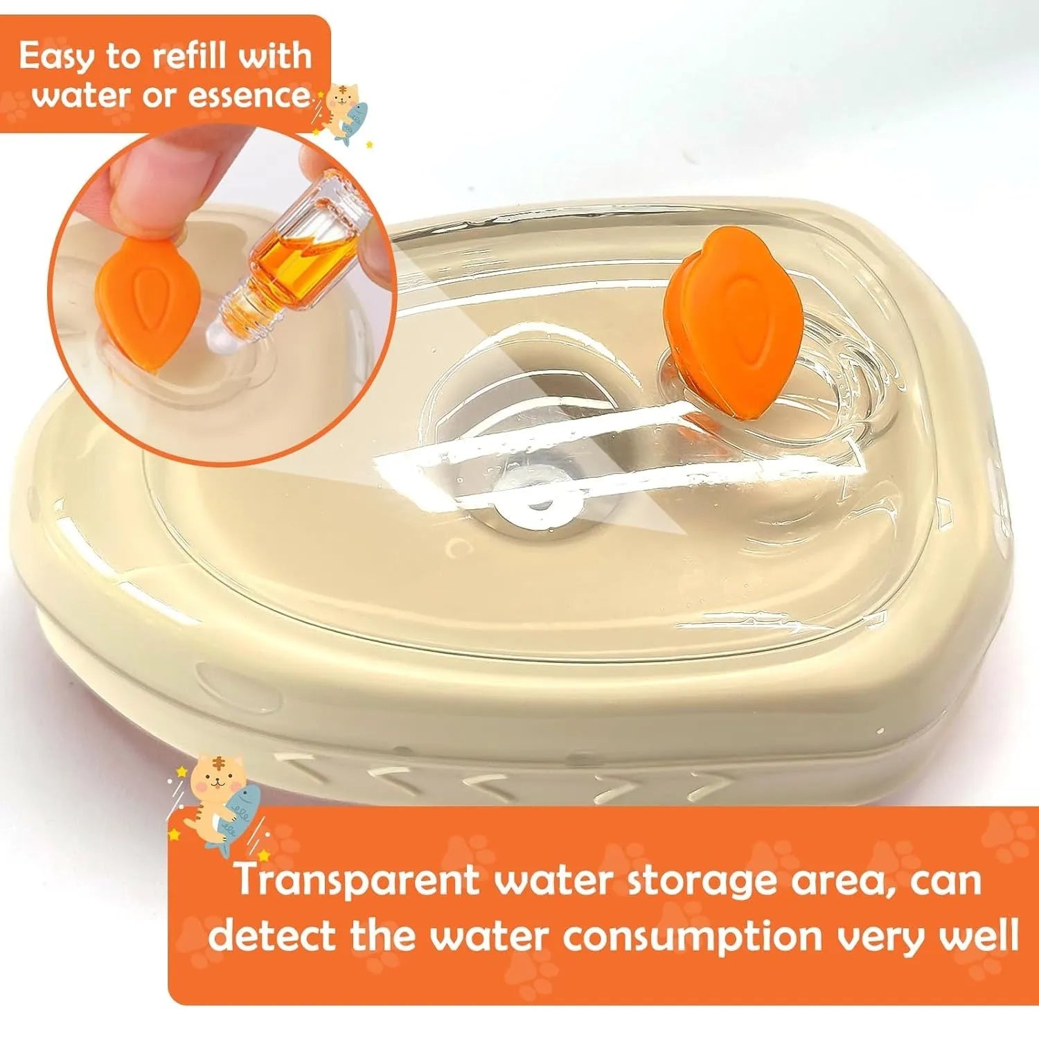 Yellow 4-in-1 cat steam brush with water spray, vibration massage and ringworm detector for pet grooming