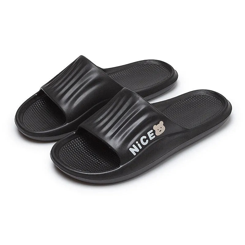 Cartoon pattern EVA flip flop slippers for adults in various colours with non-slip soles