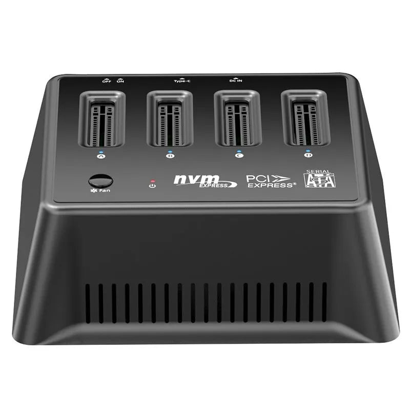 Aluminium alloy M2 dual protocol SSD base measuring 90x78x34mm