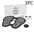 Black foldable EMS rechargeable foot massage mat with acupressure points, polypropylene, 30x29x1 cm