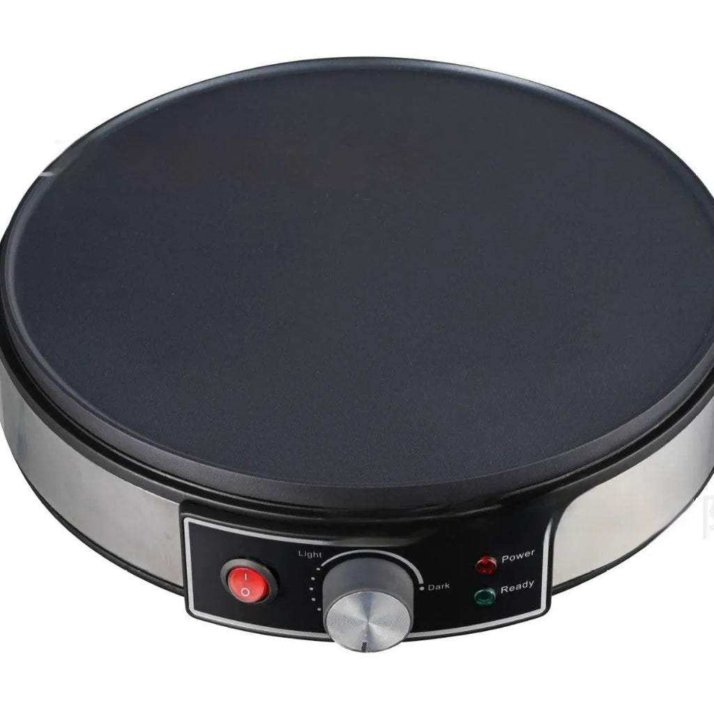 Black 30cm adjustable temperature electric baking pan with non-stick cooking surface