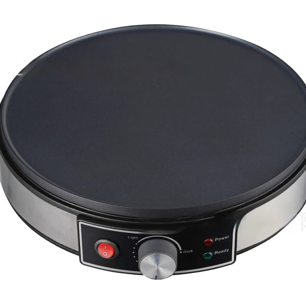 Black 30cm adjustable temperature electric baking pan with non-stick cooking surface