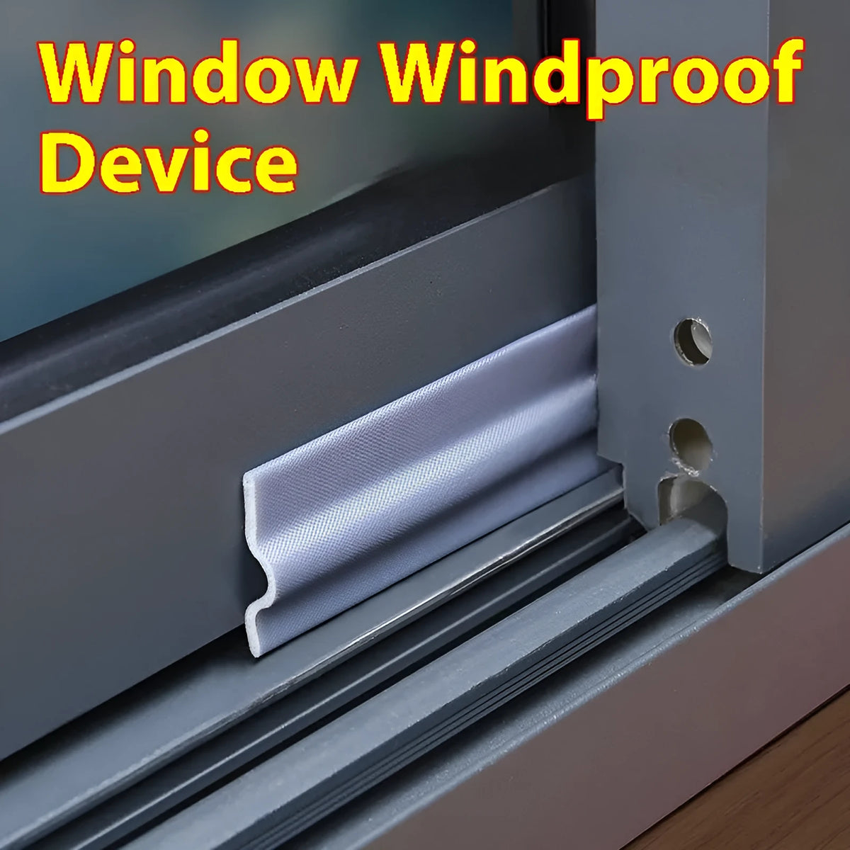 White 1 metre sliding window seal strip, push-pull type, for window seams and door bottoms