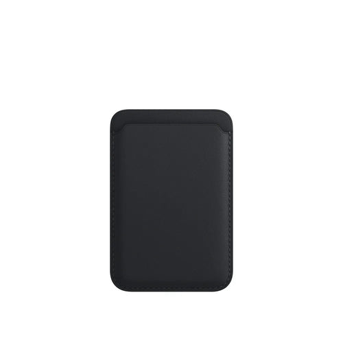 Black PU iPhone case with a magnetic card holder wallet back, MagSafe compatible