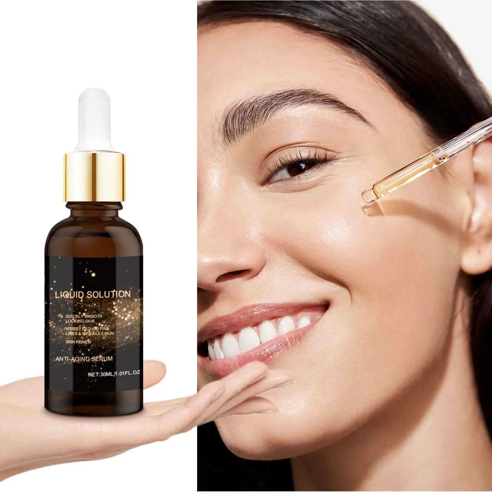 30ml facial moisturising solution bottle with hyaluronic acid and glycerin