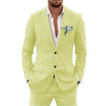Men's slim fit two-piece suit set in black with top and trousers