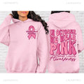 Breast cancer awareness sweatshirt with retro pattern and side seam pockets in pink, white, khaki or black