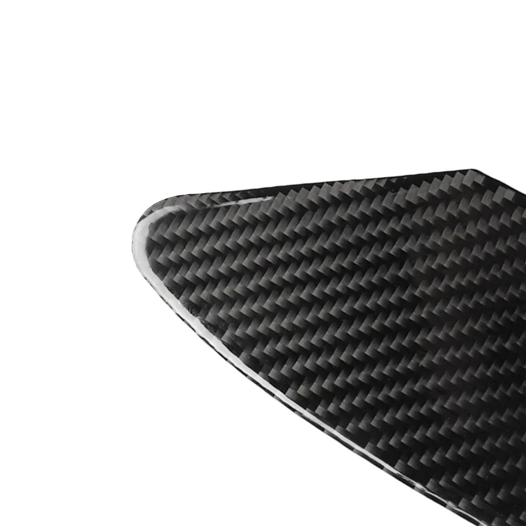 Black carbon fibre USB charging port panel decorative sticker with 3M adhesive backing.