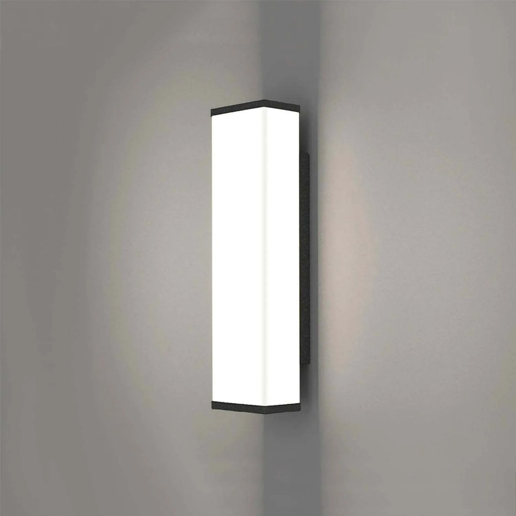 Long strip outdoor wall light with waterproof design mounted on exterior wall