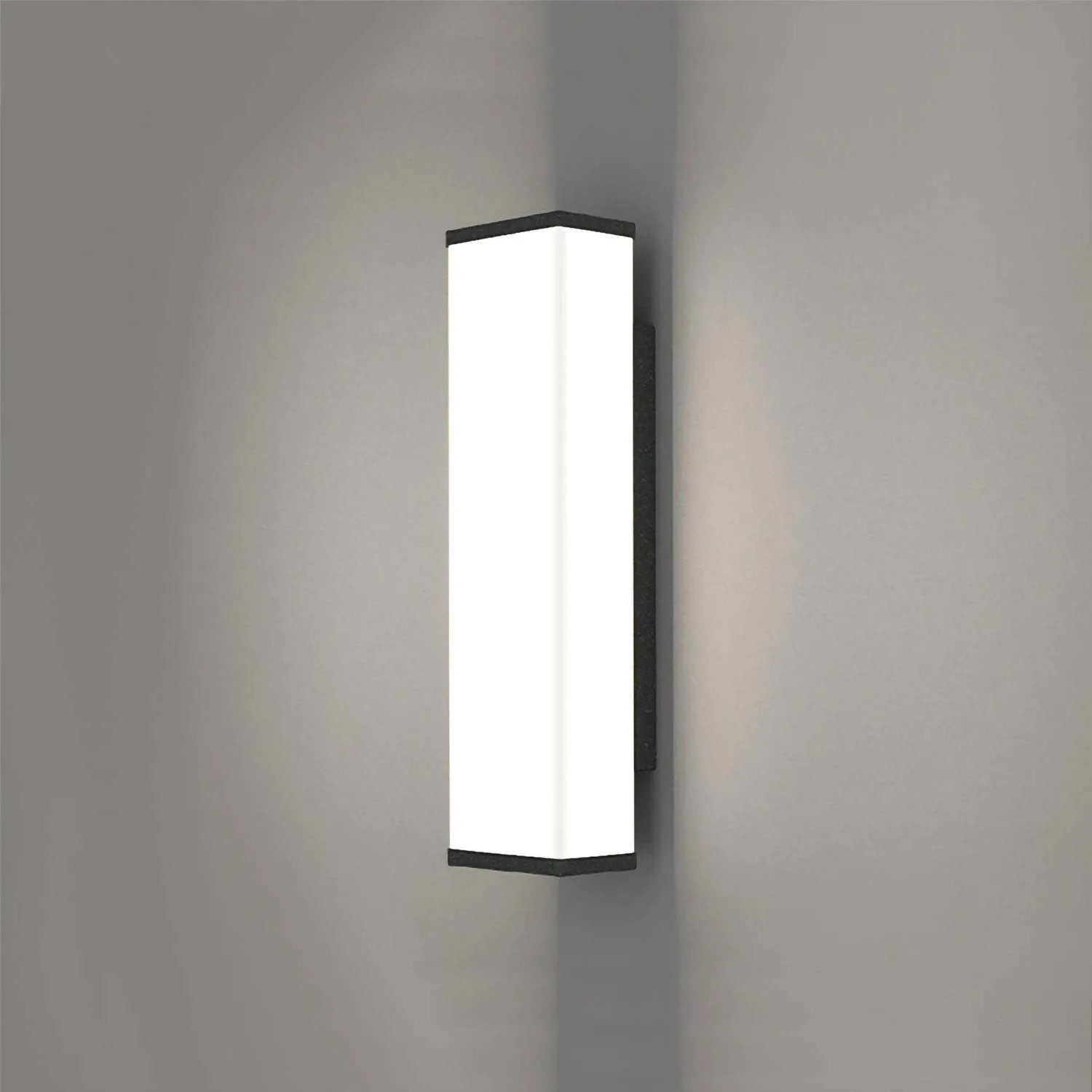 Long strip outdoor wall light with waterproof design mounted on exterior wall