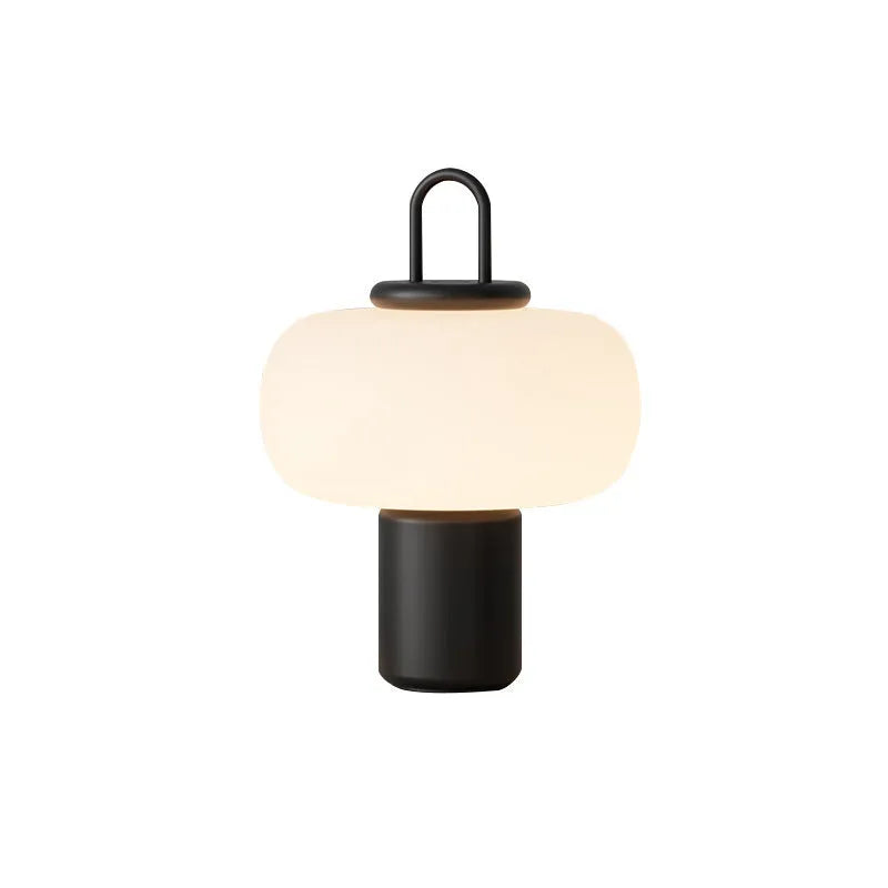 Japanese designer minimalist glass bedside table lamp for children's bedrooms with warm light