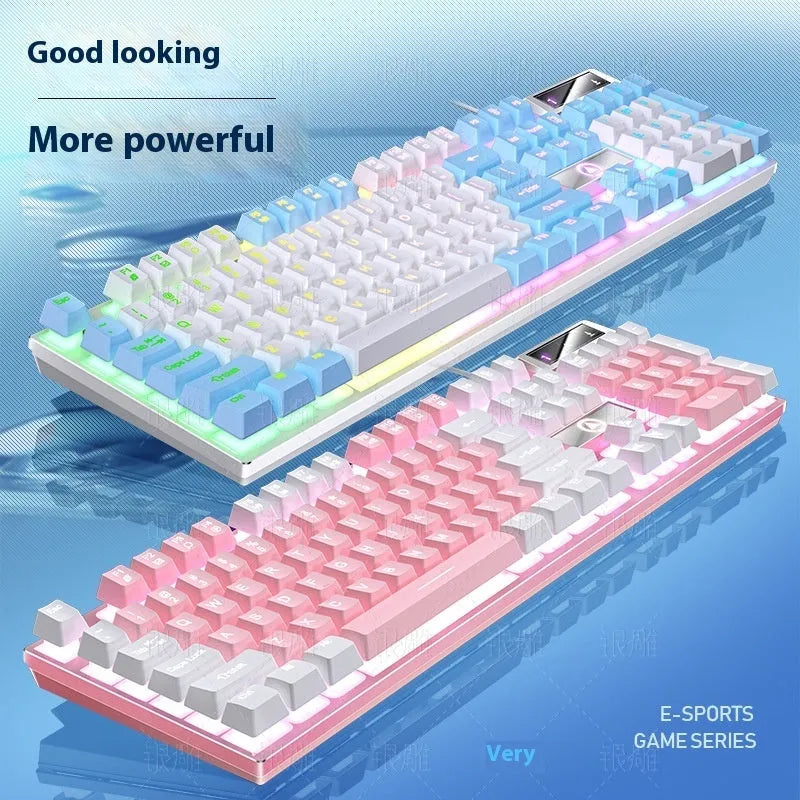 K500 wired gaming keyboard with luminous colour-matching backlight, ABS body, 435 x 130 x 25 mm, black grey mixed light