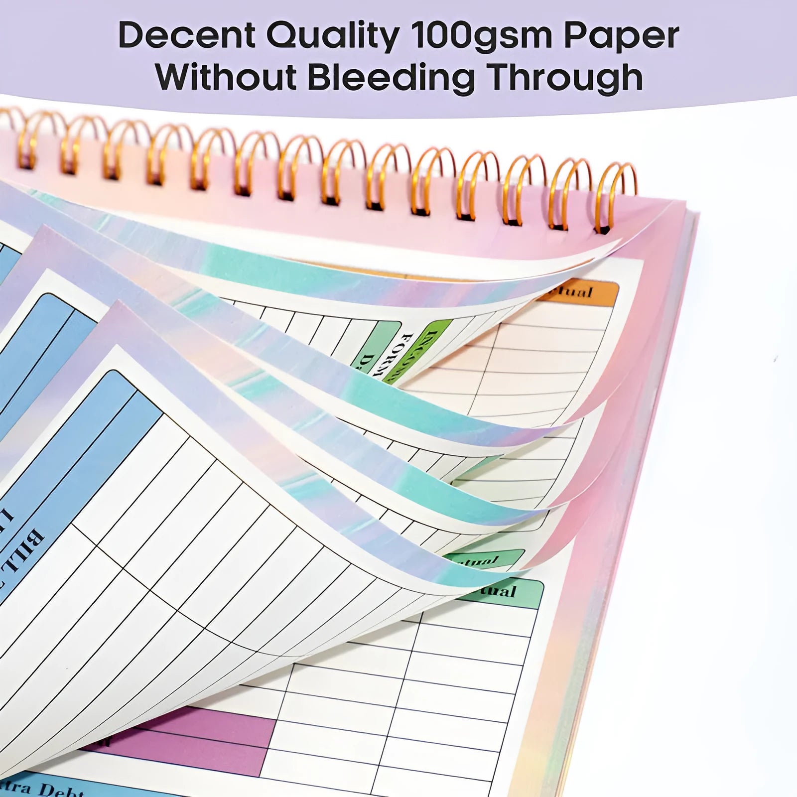 B5 wealth management notebook with blue PP cover and spiral binding for financial tracking