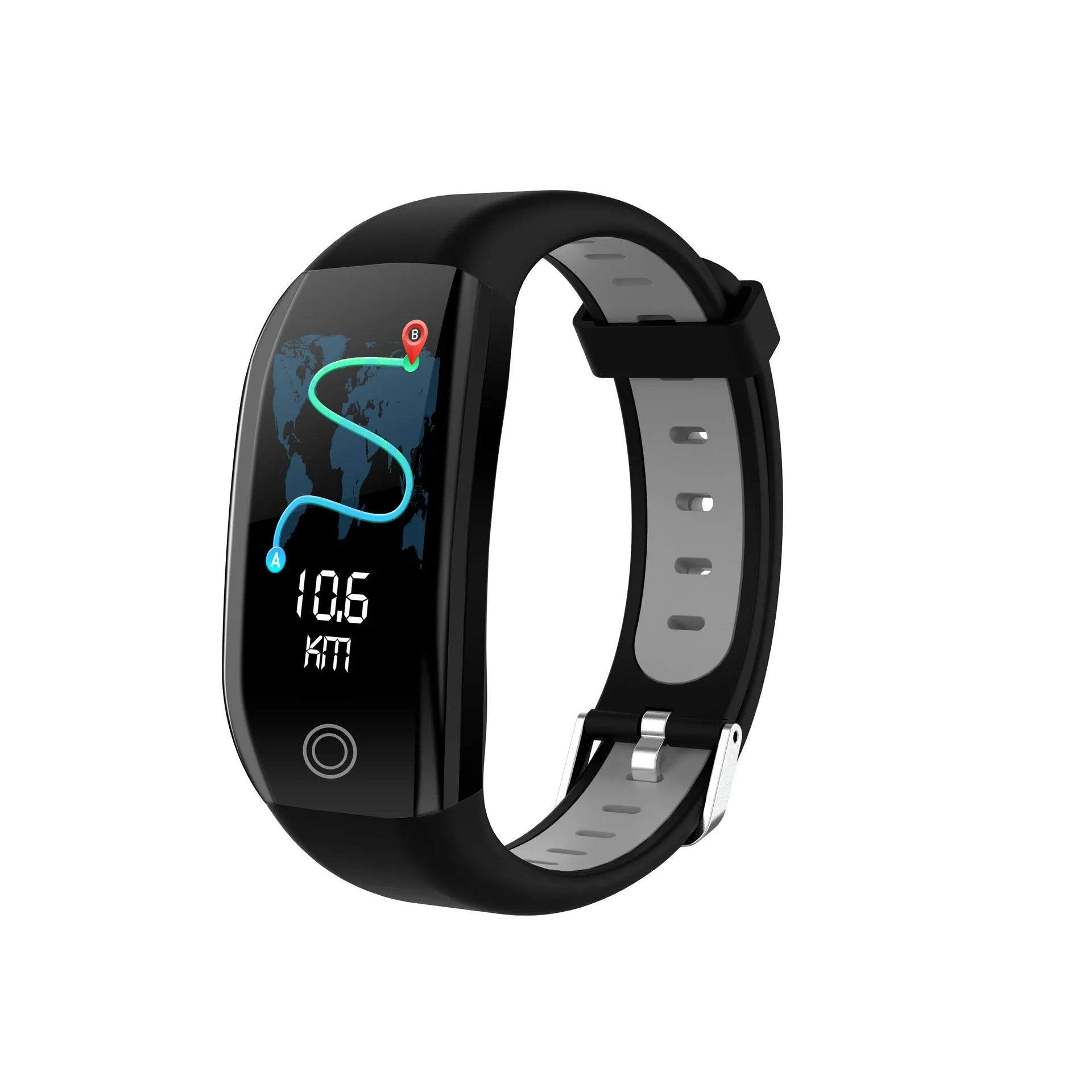 Color screen F21 smart bracelet with heart rate and sleep monitoring, black and gray colour