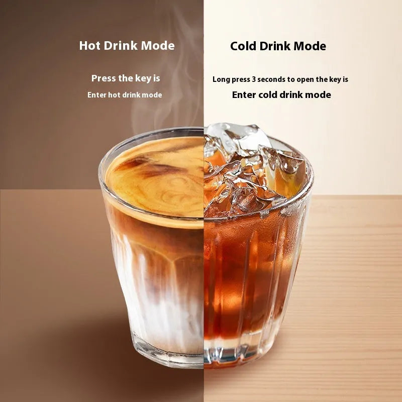 Silver gray automatic capsule coffee machine with stainless steel and PP body, water tank for 3-5 cups