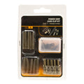tobly 30 piece European carp fishing accessory set with anti-wind pipes, hoses, beads and screws.