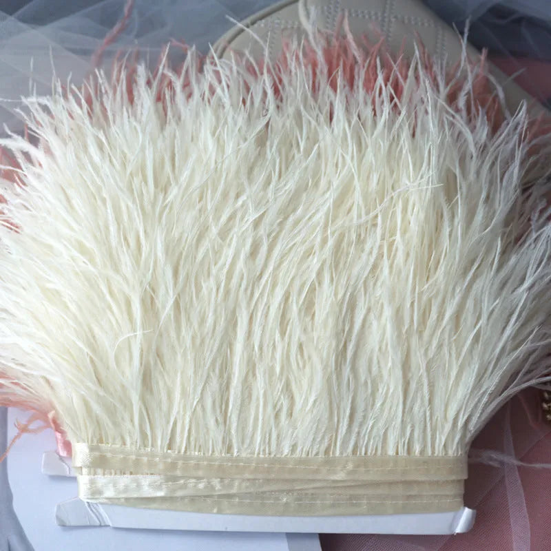 Decorative feather cloth strip DIY trim 10-15cm wide in multiple colours for clothing crafts