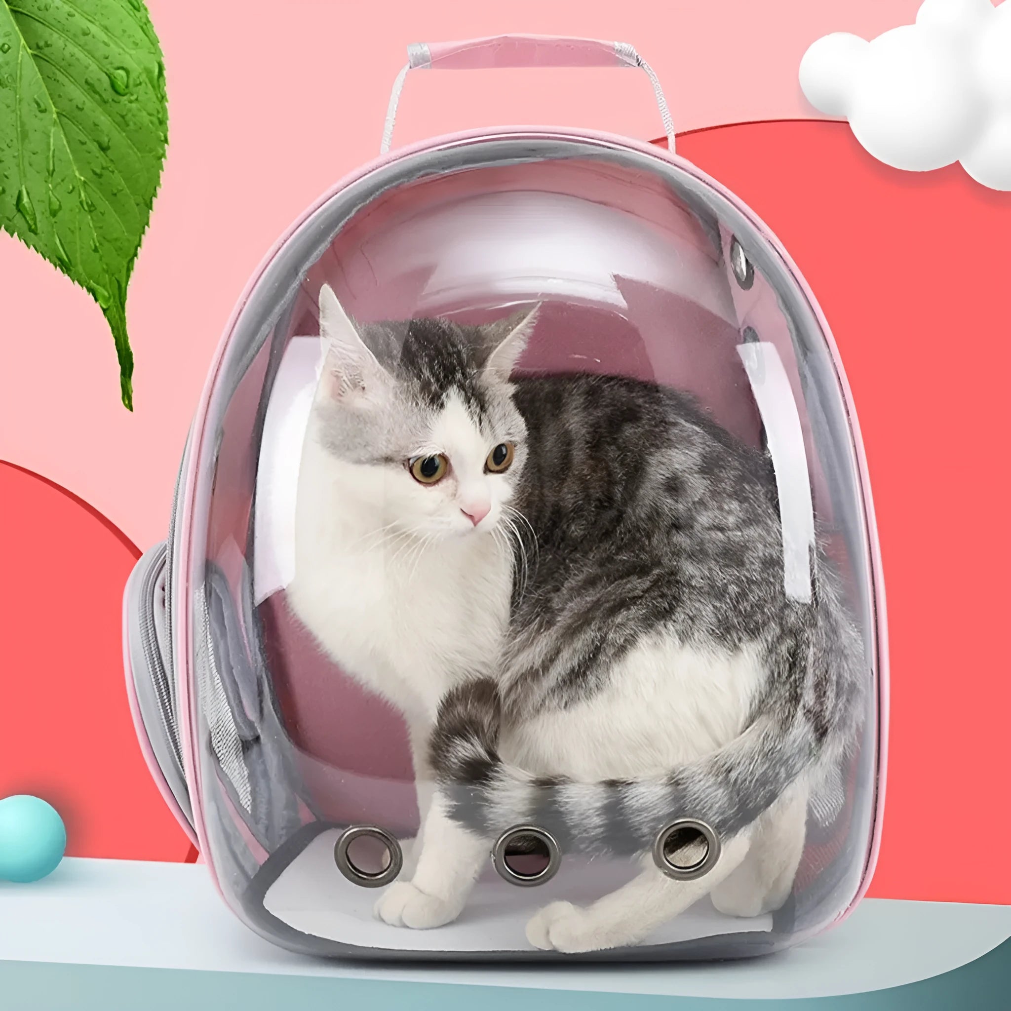 Pet astronaut backpack with side opening window in PC plastic construction