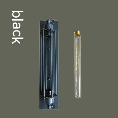 Industrial retro flute design iron wall lamp in black, bronze, rust, or silver finish.