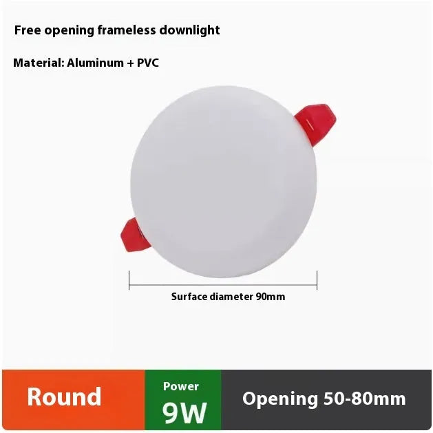 Ultra-thin aluminium LED panel ceiling light with adjustable mounting holes in circle and square shape options