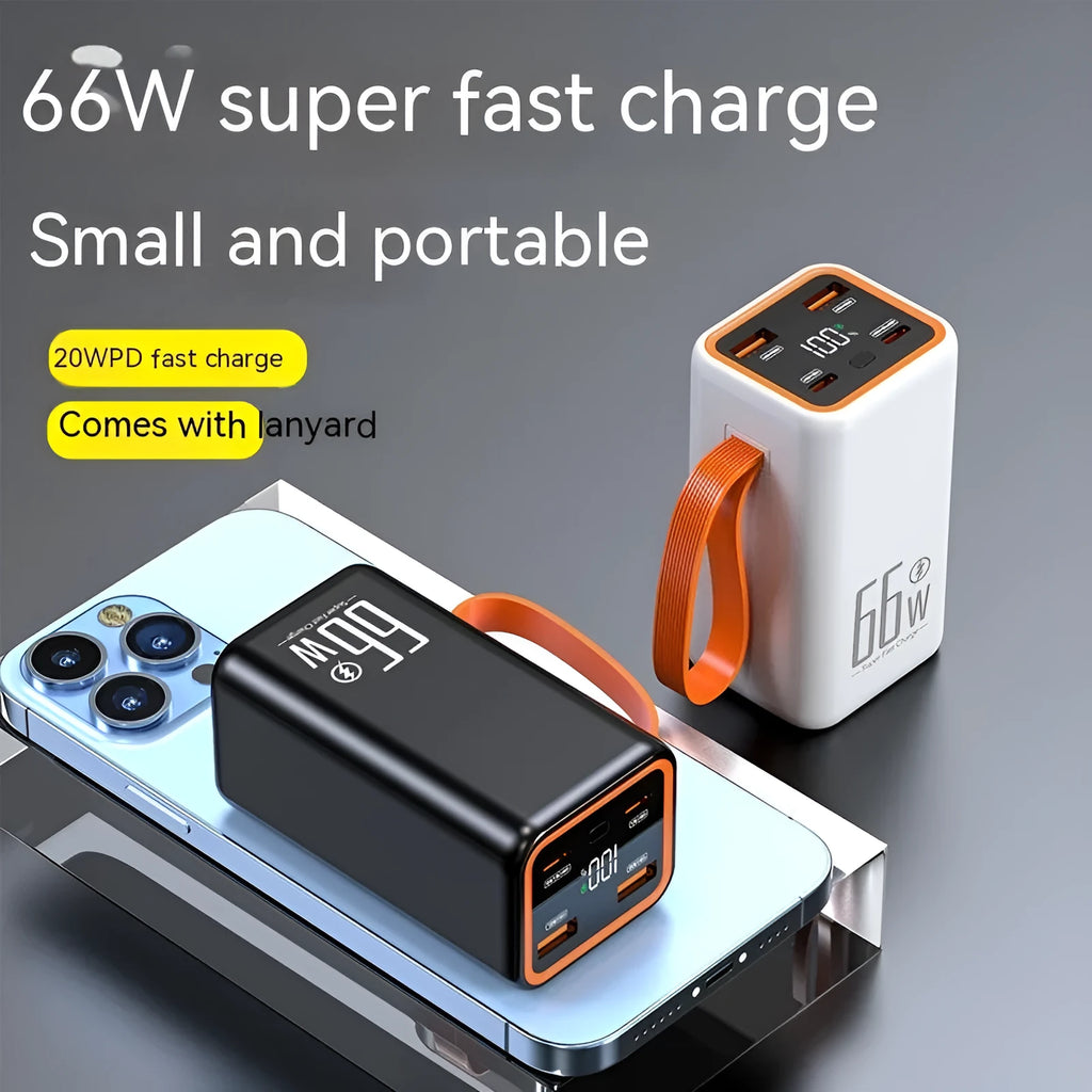 PD66W black and white fast charge 20000mAh power bank with creative design