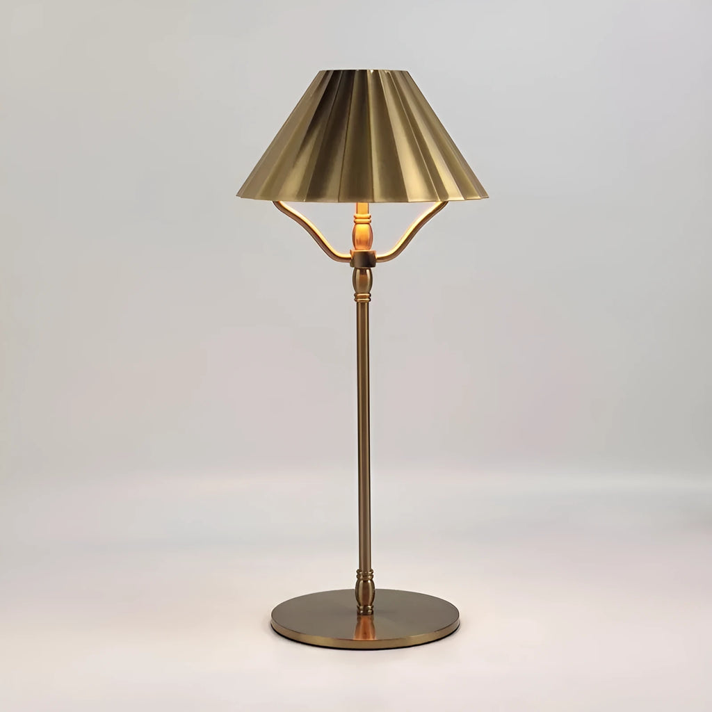 Gold alloy LED desk lamp with USB-C charging port and touch dimmer control