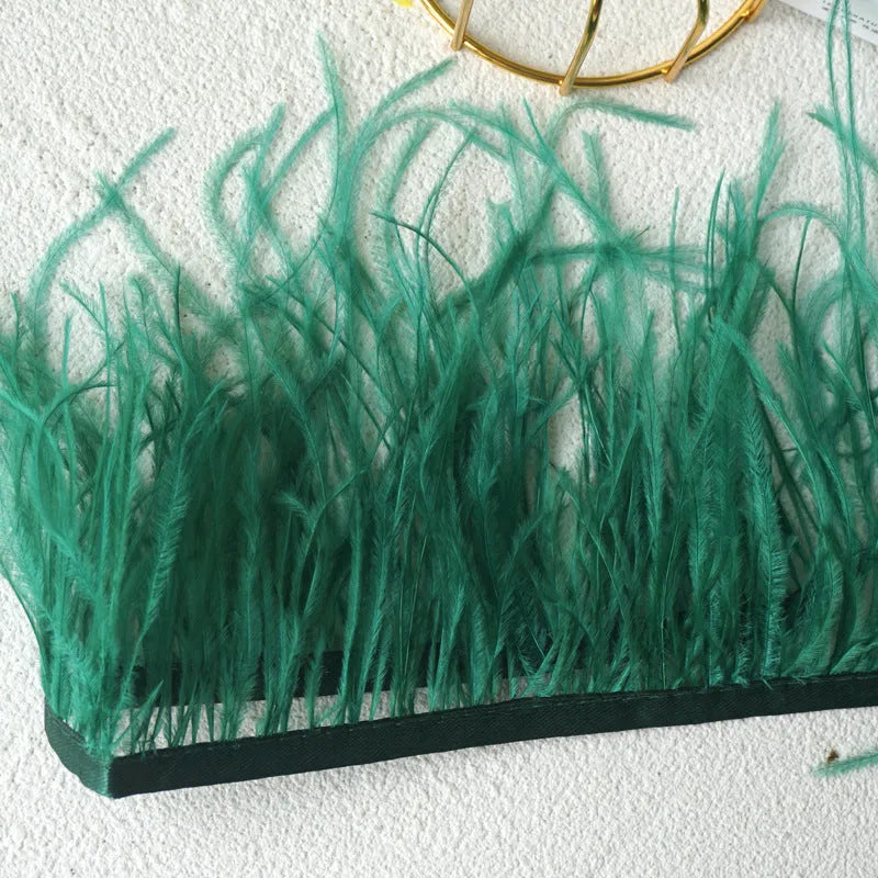 Decorative feather cloth strip DIY trim 10-15cm wide in multiple colours for clothing crafts