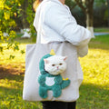 Canvas pet shoulder carrier bag with cartoon pattern for small dogs and cats