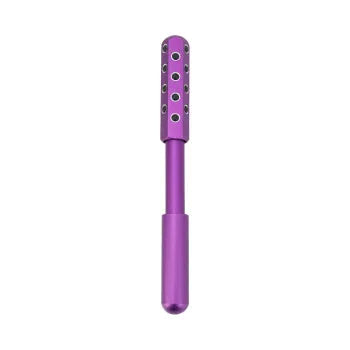 Germanium particles roller beauty massage instrument measuring 193mm long in purple colour
