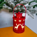 LED electronic candle lantern with wrought iron Nordic style, flickering light, available in white green red
