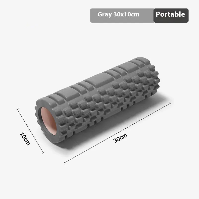 EVA foam roller fitness equipment in multiple colours and sizes for running recovery and yoga