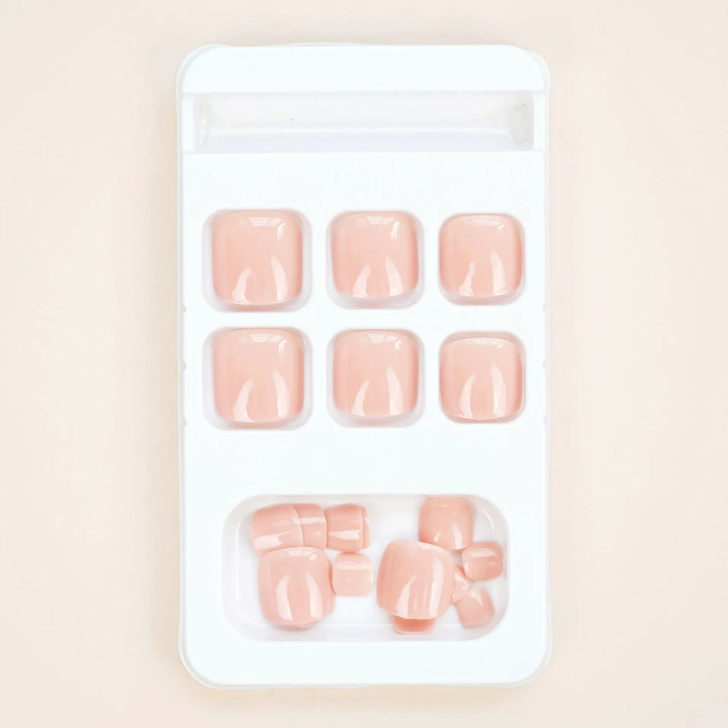 Skin tone false toenail stickers with glue for cosplay application.