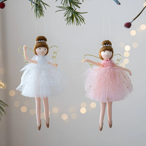 Pink and white cloth ballet girl angel doll plush pendant with modern simplicity design