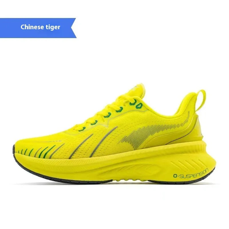 Low-top running sneaker in a selected colour, showing PU mesh upper and rubber sole with decorative embroidery or tassel.