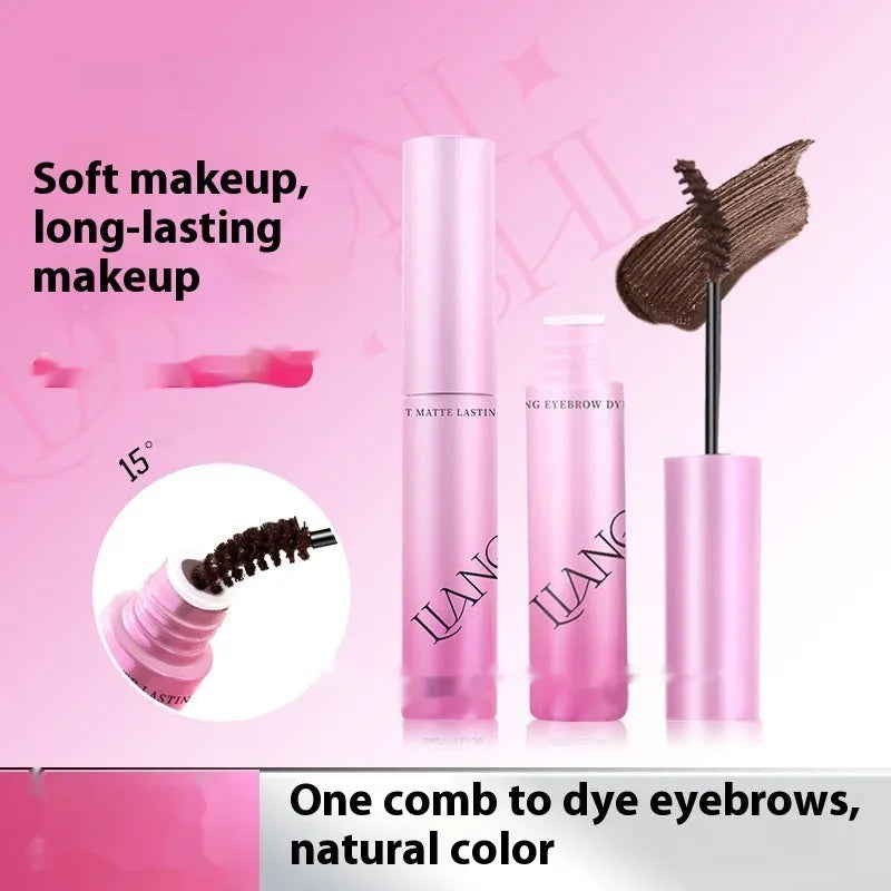 Velvet fog eyebrow cream in packaging showing four natural colour shades including grey, brown and black variations