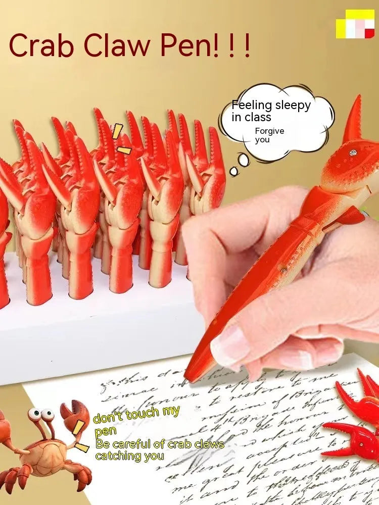Crab design novelty ballpoint pen with a playable pressing can clip.