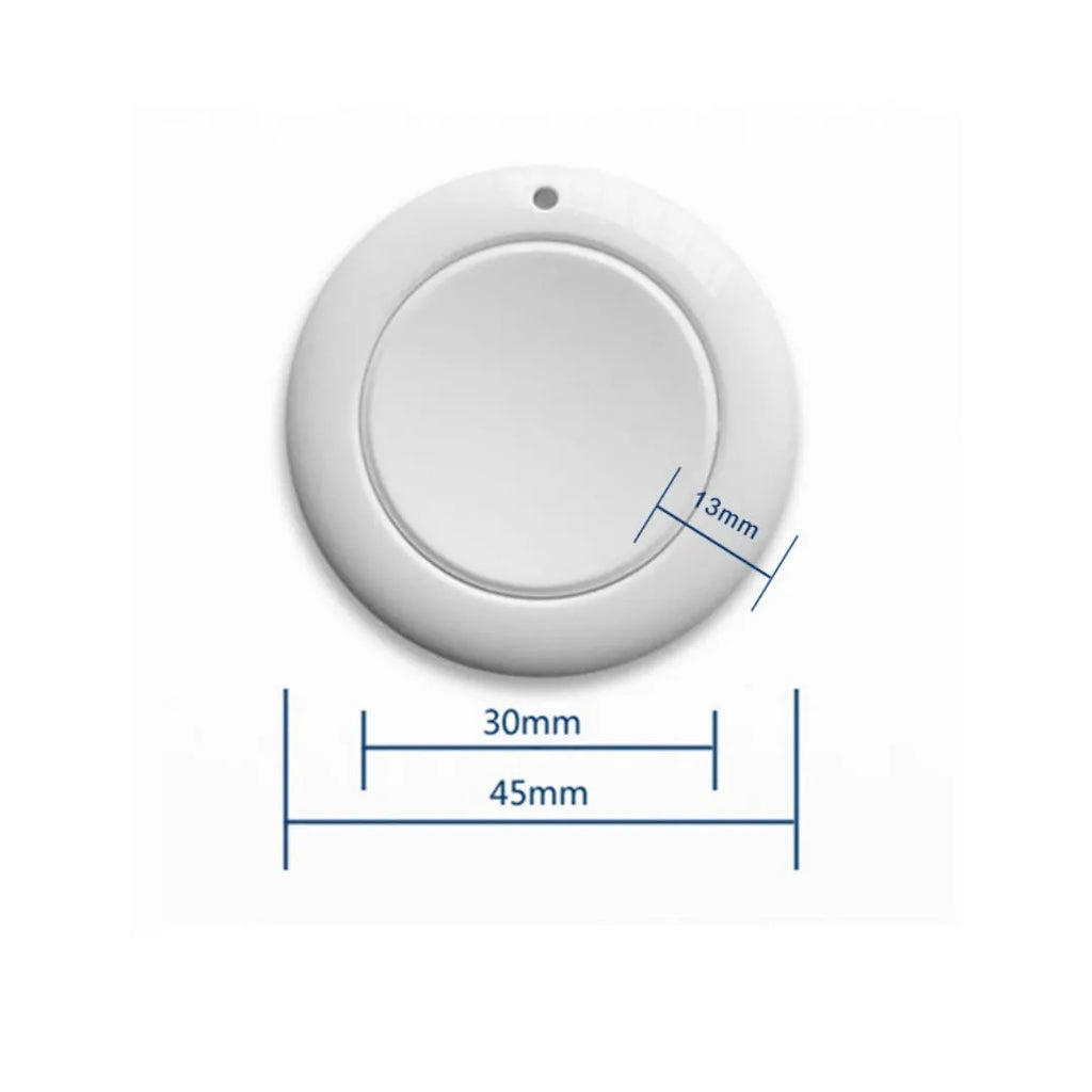 White round wireless remote controller with ABS housing and overload protection for home or office use
