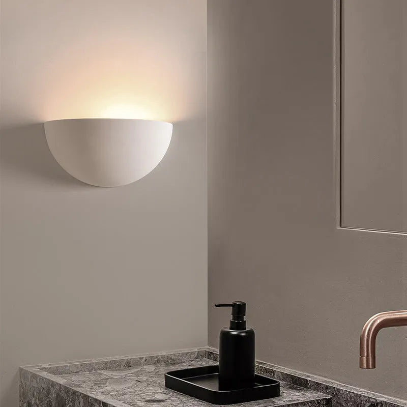 Gypsum aluminium bedside lamp with switch control for TV background wall, 3000K 4000K light colour