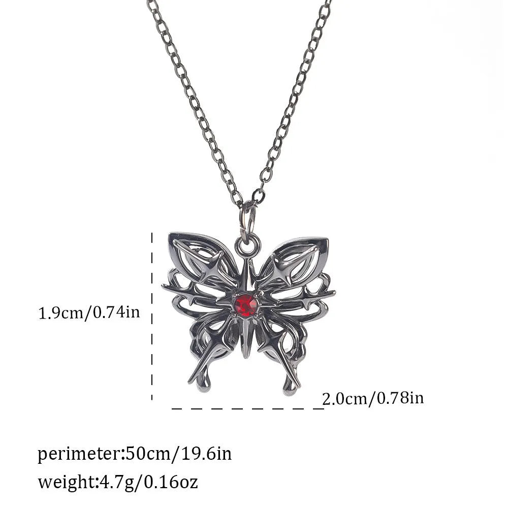 Dark style Halloween necklace with electroplated zinc alloy spider or bat pendant for Gothic costume wear