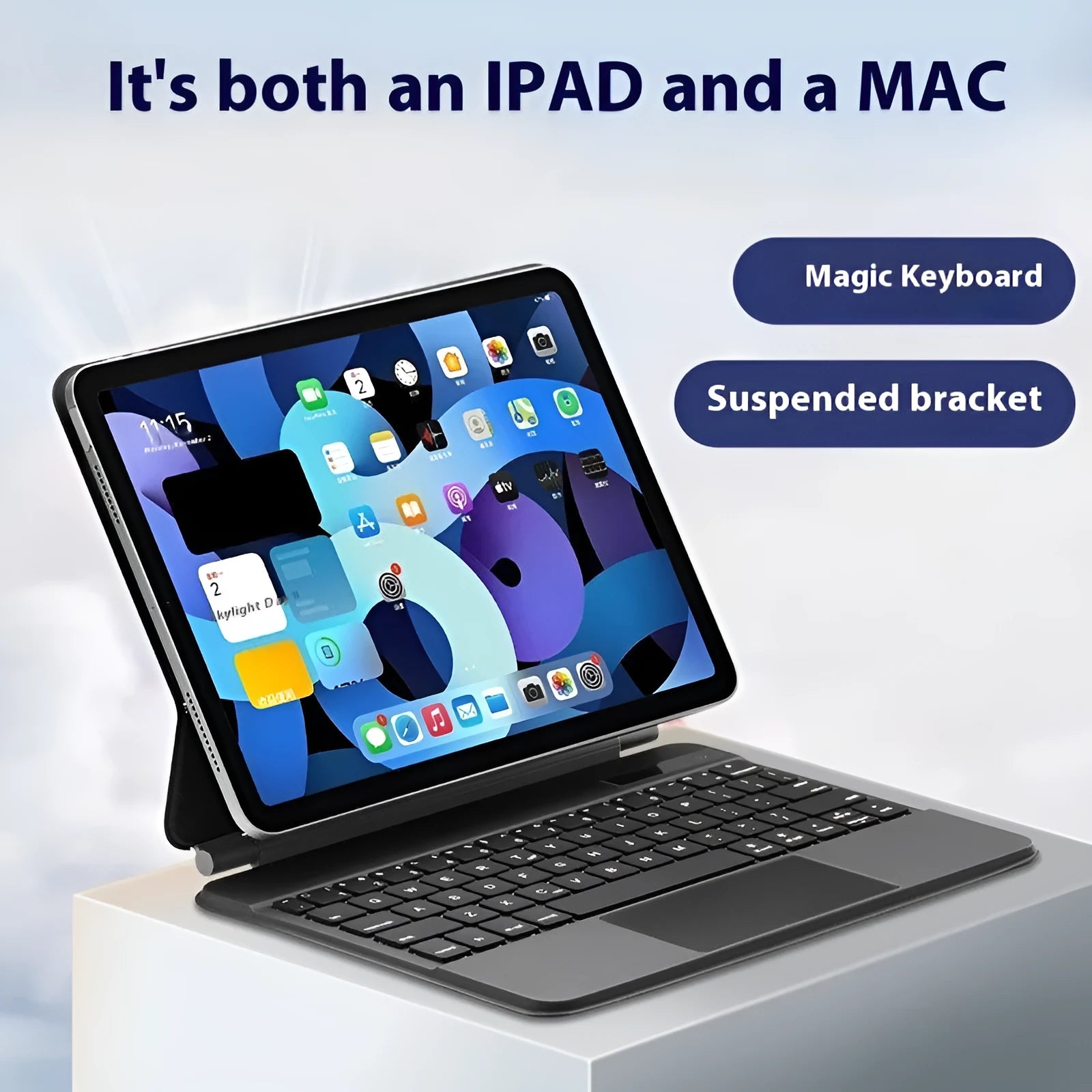 Wireless Bluetooth keyboard with magnetic iPad protective cover in black white pink purple blue colours