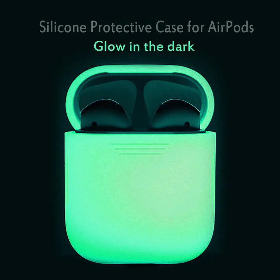 Silicone luminous flip-type protective case for AirPods wireless earphones