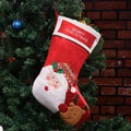 Non-woven fabric Christmas stocking pendant decoration with elk, old man, and snowman designs.