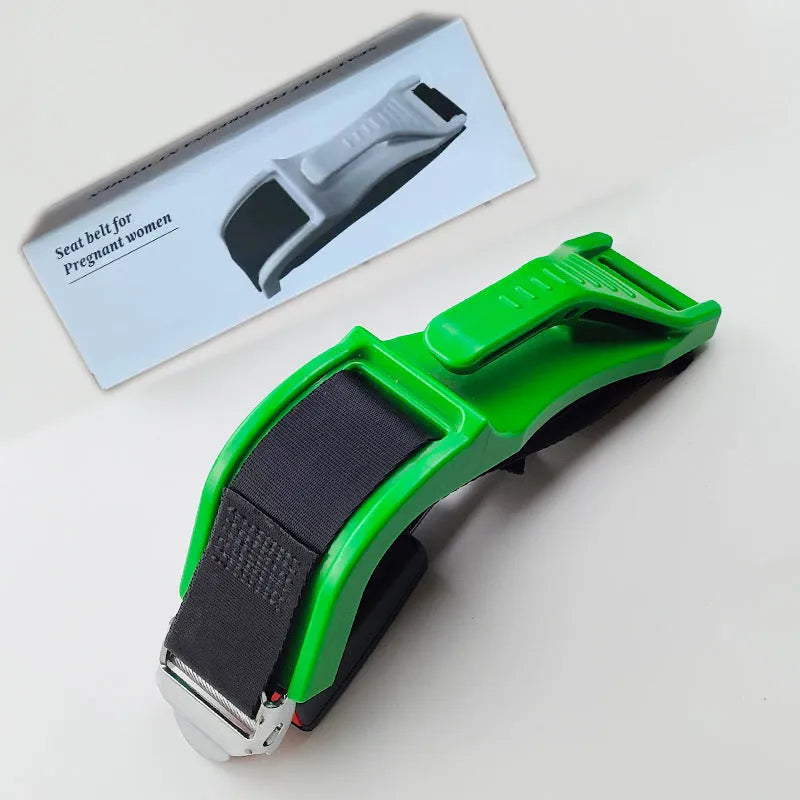 Black ABS polyester pregnancy seat belt adjuster with metal buckle