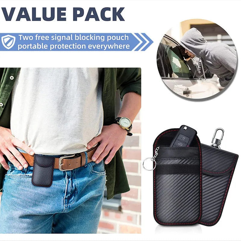 RFID shielding box and key case set with carbon fibre anti-THEFT construction