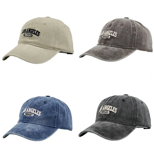 Personalised adult peaked cap with distressed letters embroidery in adjustable sizing