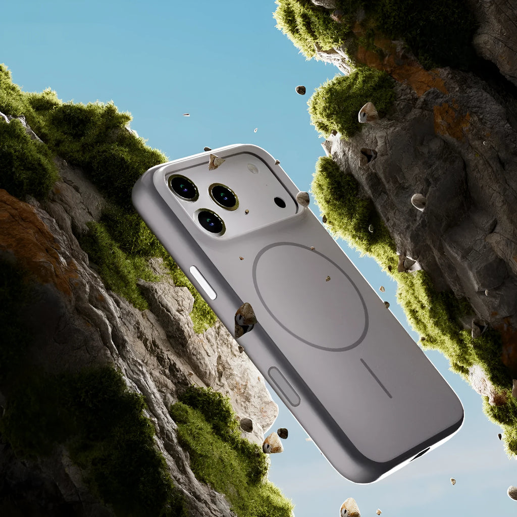 Two-tone magnetic suction AI photo button phone case for iPhone 16 and 17 series in several colour options